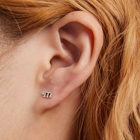 Solid 925 Signature Silver M&M Stud Earrings