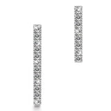 Solid 925 Sterling Silver Asymmetric Bar Stud Earrings