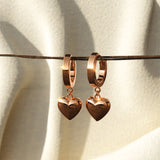 Bullion Gold Ruby Love Huggie Earrings