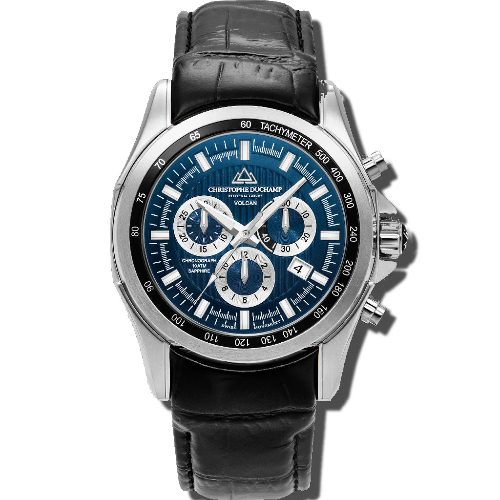 Christophe Duchamp Volcan - Blue Dial & Italian Leather Strap
