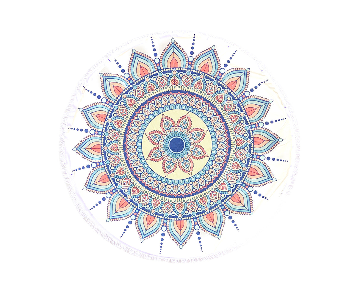 TODO Luxury Thick Microfiber Round Beach Towel Throw Rug Ttowel Tribal Flower