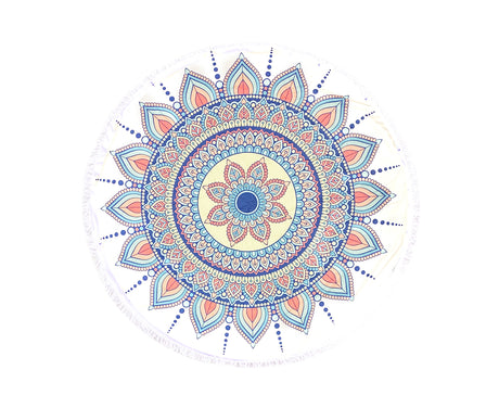 TODO Luxury Thick Microfiber Round Beach Towel Throw Rug Ttowel Tribal Flower