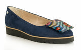 Bosccolo Womens Moccasin Pa - Navy Blue Suede/Multi