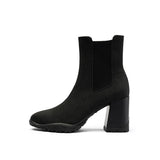 Block Heel Chelsea Boots - Black