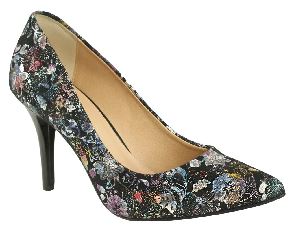 Bosccolo Womens High Heels - Flowers On Black