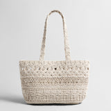 Macrame Woven Tote Bag - Ivory