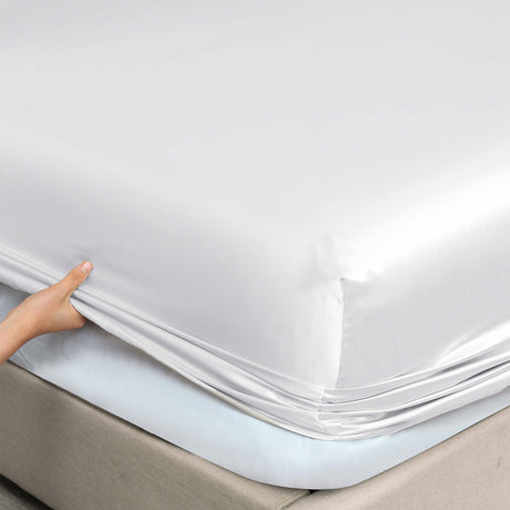 Royal Comfort 3pc Satin Sheet Set - White - King