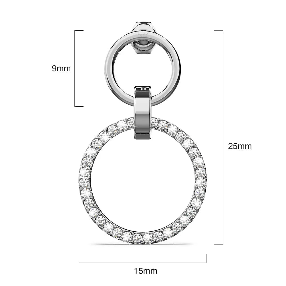 Boxed Orbit Earrings, Bracelet & Necklace Set with SWAROVSKI® Crystal in White Gold
