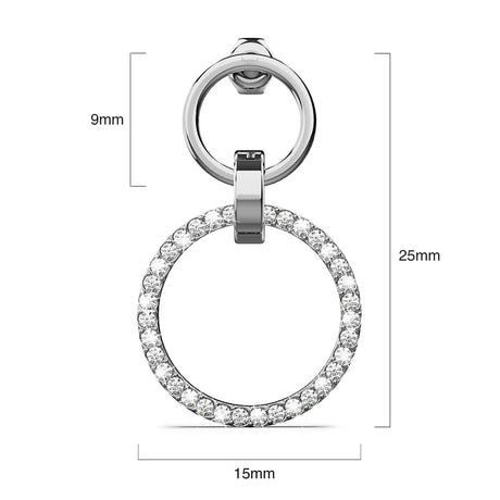 Boxed Orbit Earrings, Bracelet & Necklace Set with SWAROVSKI® Crystal in White Gold