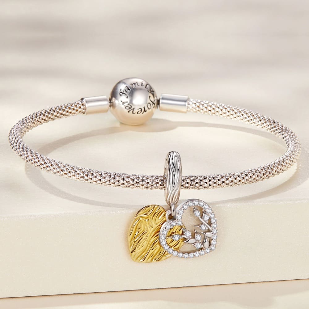 Solid 925 Signature Silver Goldilocks Heart Charm