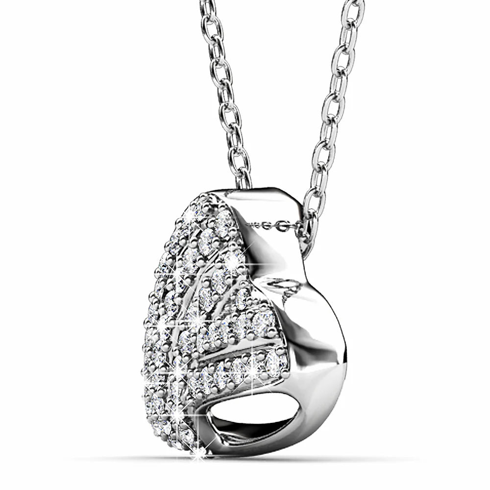 Krystal Couture Heart-Shaped White Gold Pendant Necklace Embellished with SWAROVSKI Crystals