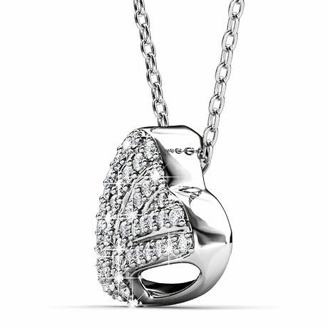 Krystal Couture Heart-Shaped White Gold Pendant Necklace Embellished with SWAROVSKI Crystals