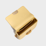Structured Buckle Leather Shoulder Bag - Yellow