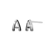 Solid 925 Sterling Silver Initial Alphabet Personalised Stud Earrings