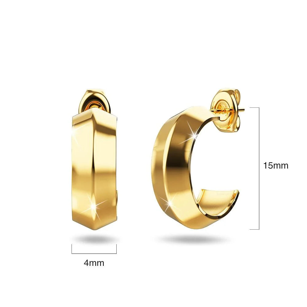 Bullion Gold Solid Textured Earrings in Gold