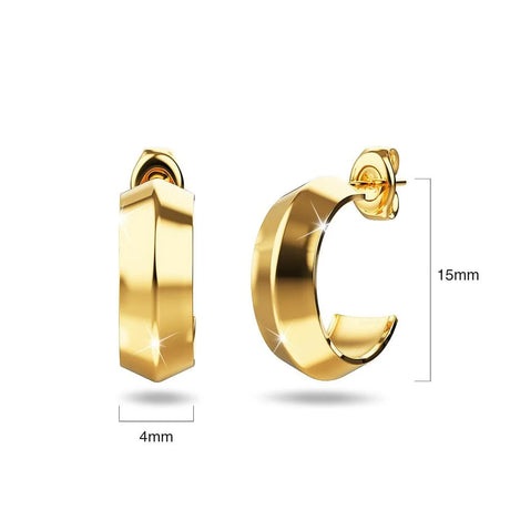 Bullion Gold Solid Textured Earrings in Gold