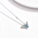 Krystal Couture Bee Crystal Blue Necklace Embellished with SWAROVSKI Crystals
