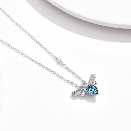 Krystal Couture Bee Crystal Blue Necklace Embellished with SWAROVSKI Crystals