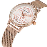 Boxed Bullion Gold Elite watch and Bracelet Set Embellished with Crystals in Rose Gold