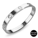 Bullion Gold Carrie Stainless Steel Bangle in White Gold - 64mm