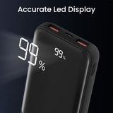 iQuick Power Square Power Bank 10000mAh 22.5W LED Display USB Type-C Type-A - Black