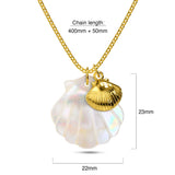 Bullion Gold Dual Pearl & Gold Shell Necklace