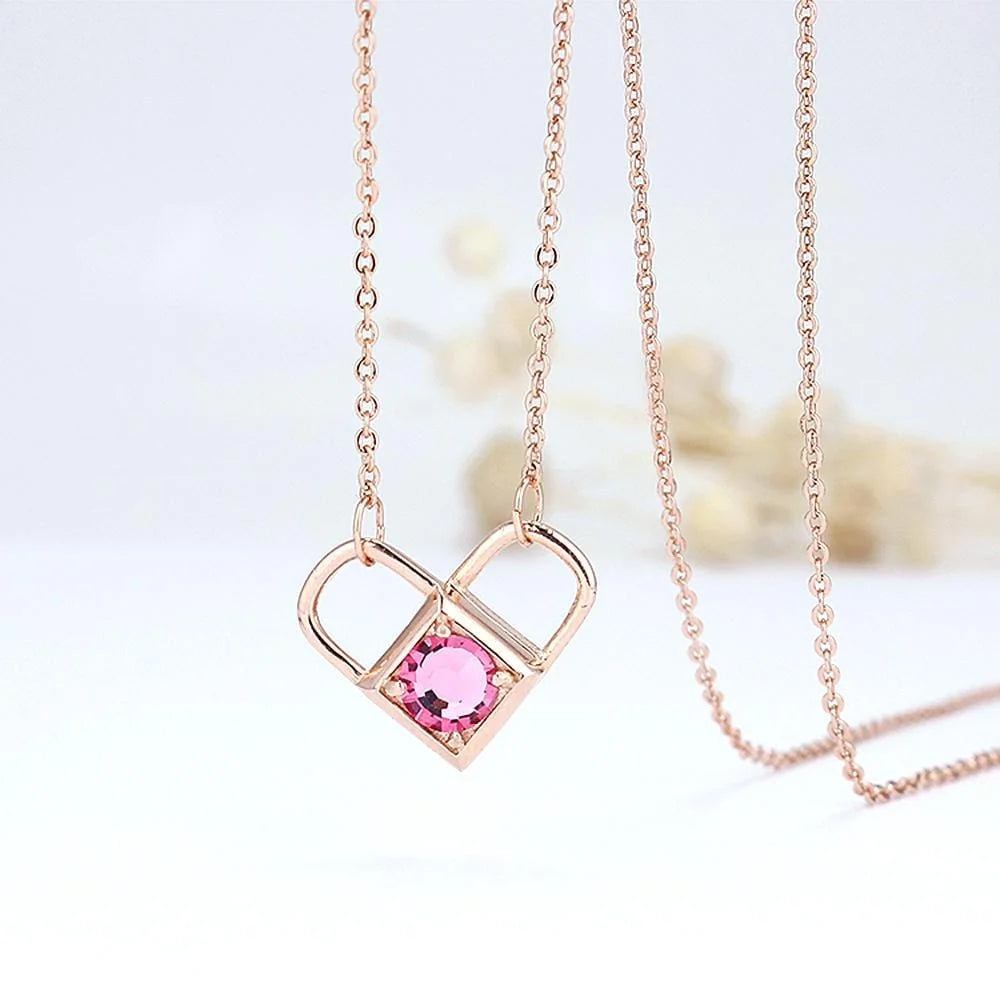 Boxed Celeste Heart Necklace and Earrings Set Embellished with SWAROVSKI® crystals