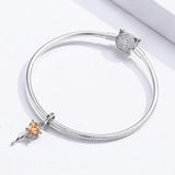 Solid 925 Sterling Silver Belle Rose Pandora Inspired Charm