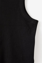 Cotton On Kids Girls Fitted Essential Tank - Black Rib