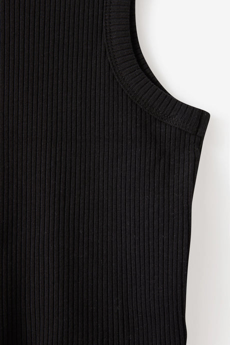 Cotton On Kids Girls Fitted Essential Tank - Black Rib