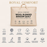 Royal Comfort Wool Blend All Seasons 800GSM Quilt