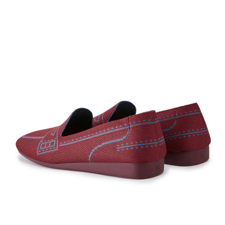 Comfortable Slip On Square Toe Loafers - Maroon