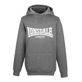 Lonsdale Men's Essential OTH Hoodie - Grey Charcoal Marle