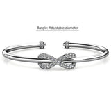 Krystal Couture Infinity Knot Bangle Embellished with SWAROVSKI Crystals