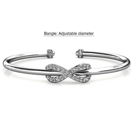 Krystal Couture Infinity Knot Bangle Embellished with SWAROVSKI Crystals