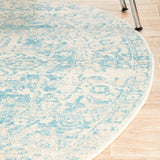Evoke 253 White Blue Round Rug