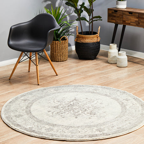 Century 977 Silver Round Rug
