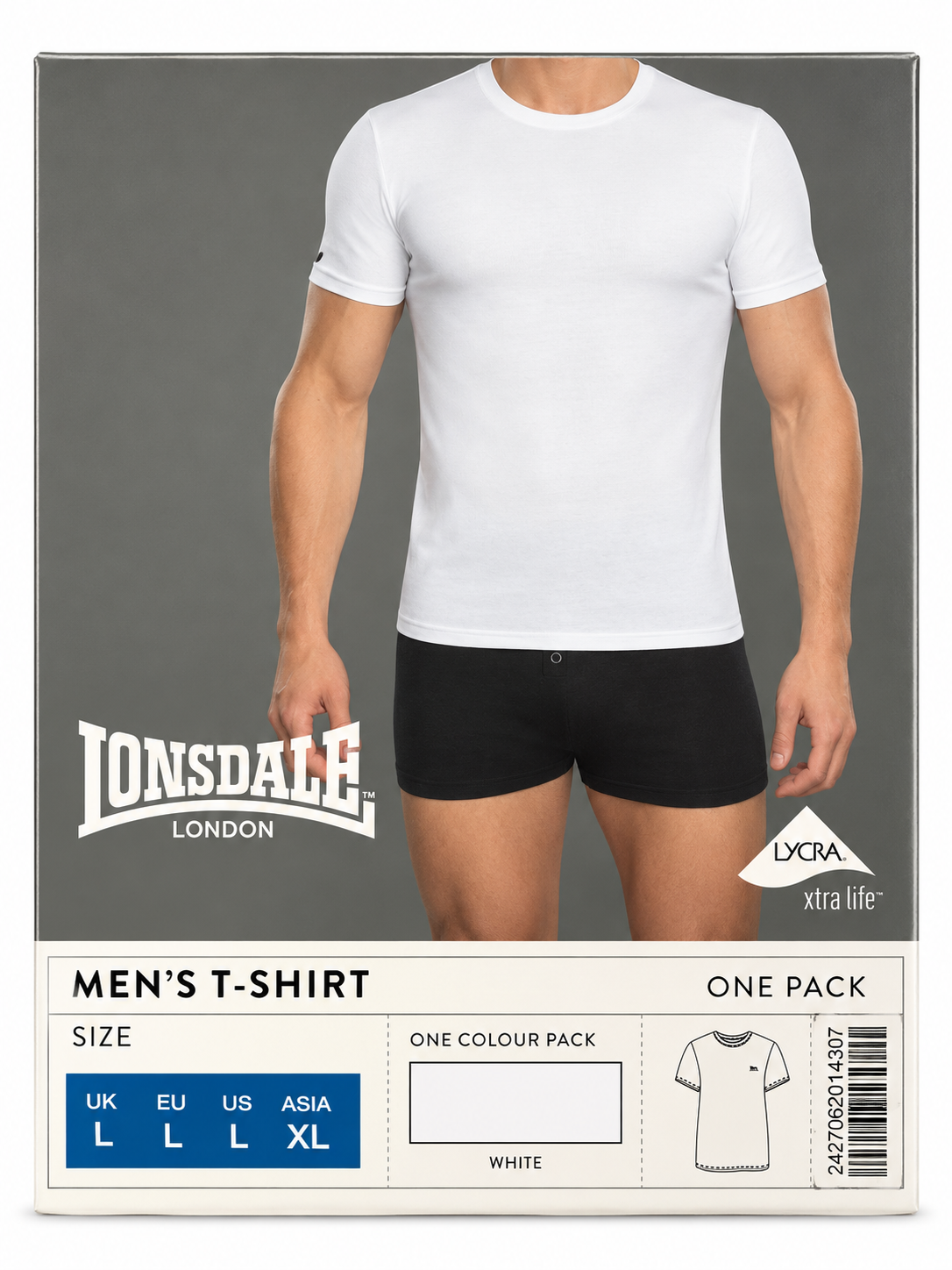 Lonsdale Men's Short Sleeve T-Shirt - White