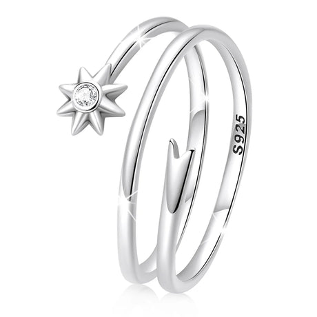 Adjustable Solid 925 Sterling Silver Spinny Bloom Ring