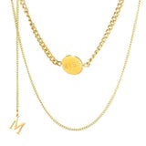 Bullion Gold Multilayer 2 piece Miss M Necklace in Gold Layered Steel Jewellery