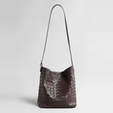 Woven Sheepskin Bucket Bag – Leather Shoulder & Crossbody Bag