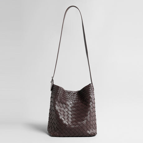 Woven Sheepskin Bucket Bag – Leather Shoulder & Crossbody Bag