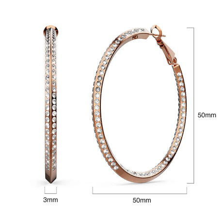 Boxed Endless Crystals 2 Pc Earrings Set Embellished with SWAROVSKI® Crystals In Rose Gold