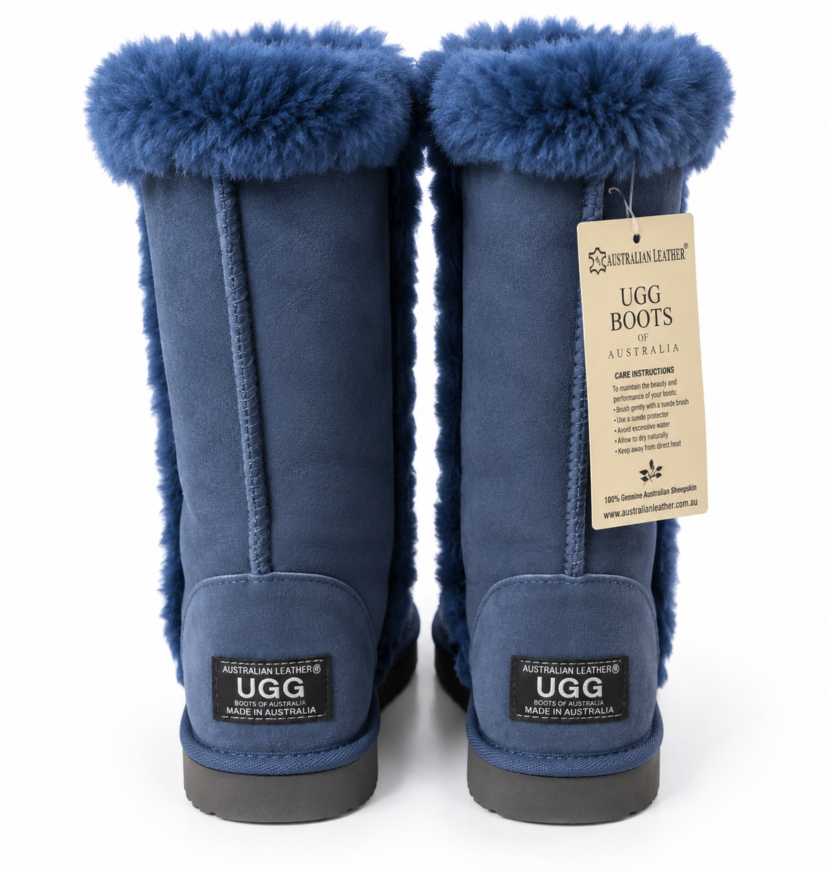 Australian Leather Ugg Tall Sharling Trim - Navy - AU4