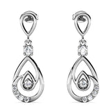 Krystal Couture Periwinkle Teardrop Earrings Embellished with Crystals from SWAROVSKI in White Gold