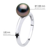 Bangle Ring Real Cultured Tahiti Pearl Round 7,5-8 mm - Longueur 42 cm
