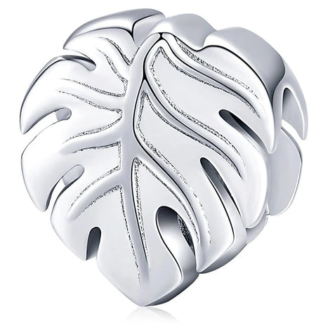 Solid 925 Sterling Silver Palm Leaf Pandora Inspired Charm