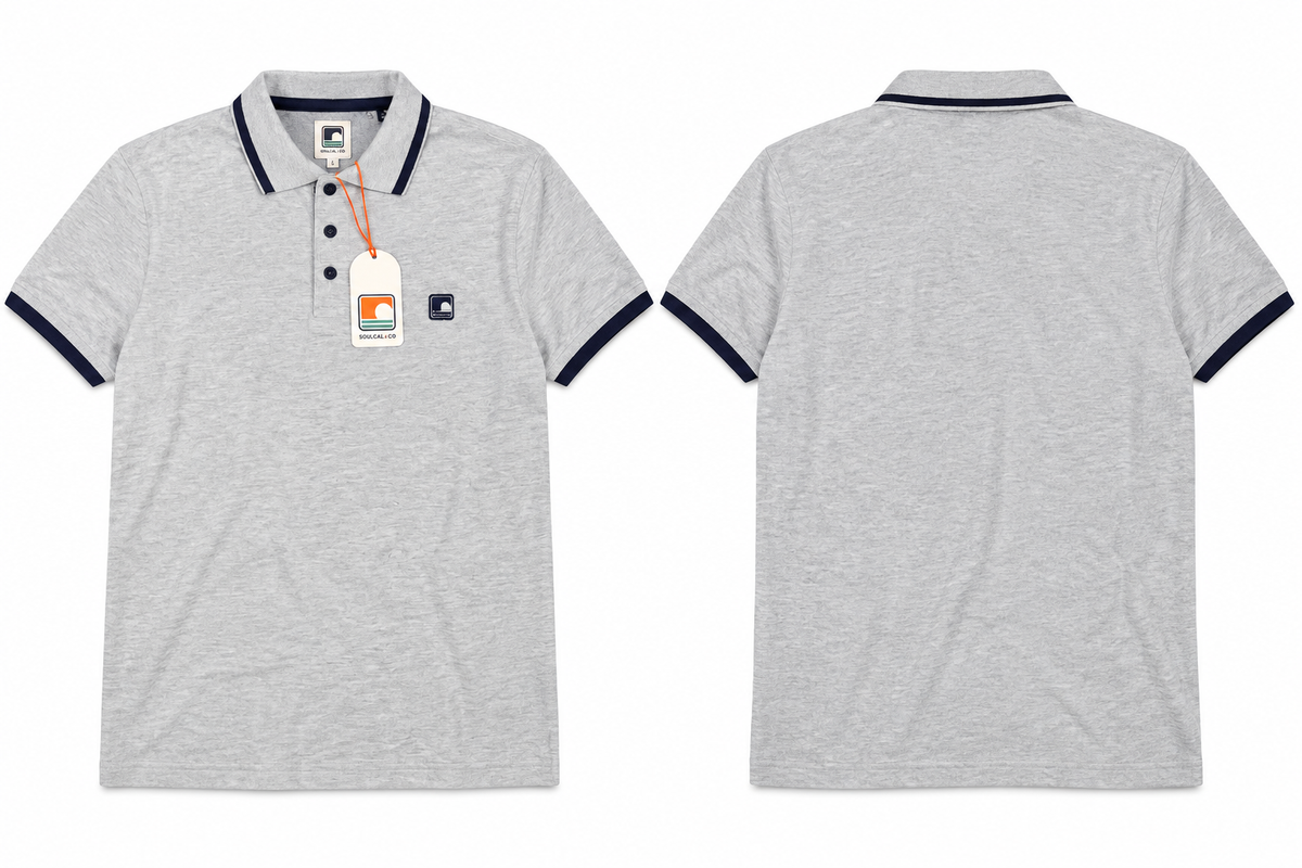 SoulCal Men's Signature Polo Shirt - Grey Marle
