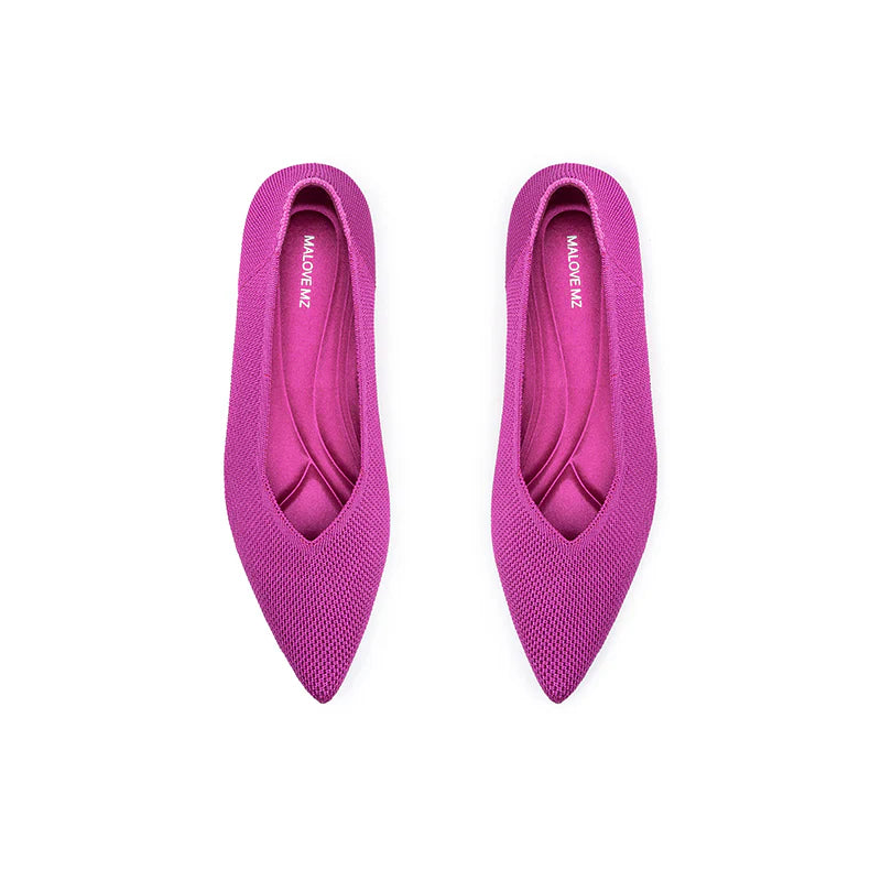 Charlotte Casual Pointed Toe Commuter Flats - Rose