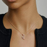 Krystal Couture Zigzag Pendant Necklace in Rose Gold Embellished with SWAROVSKI Crystals